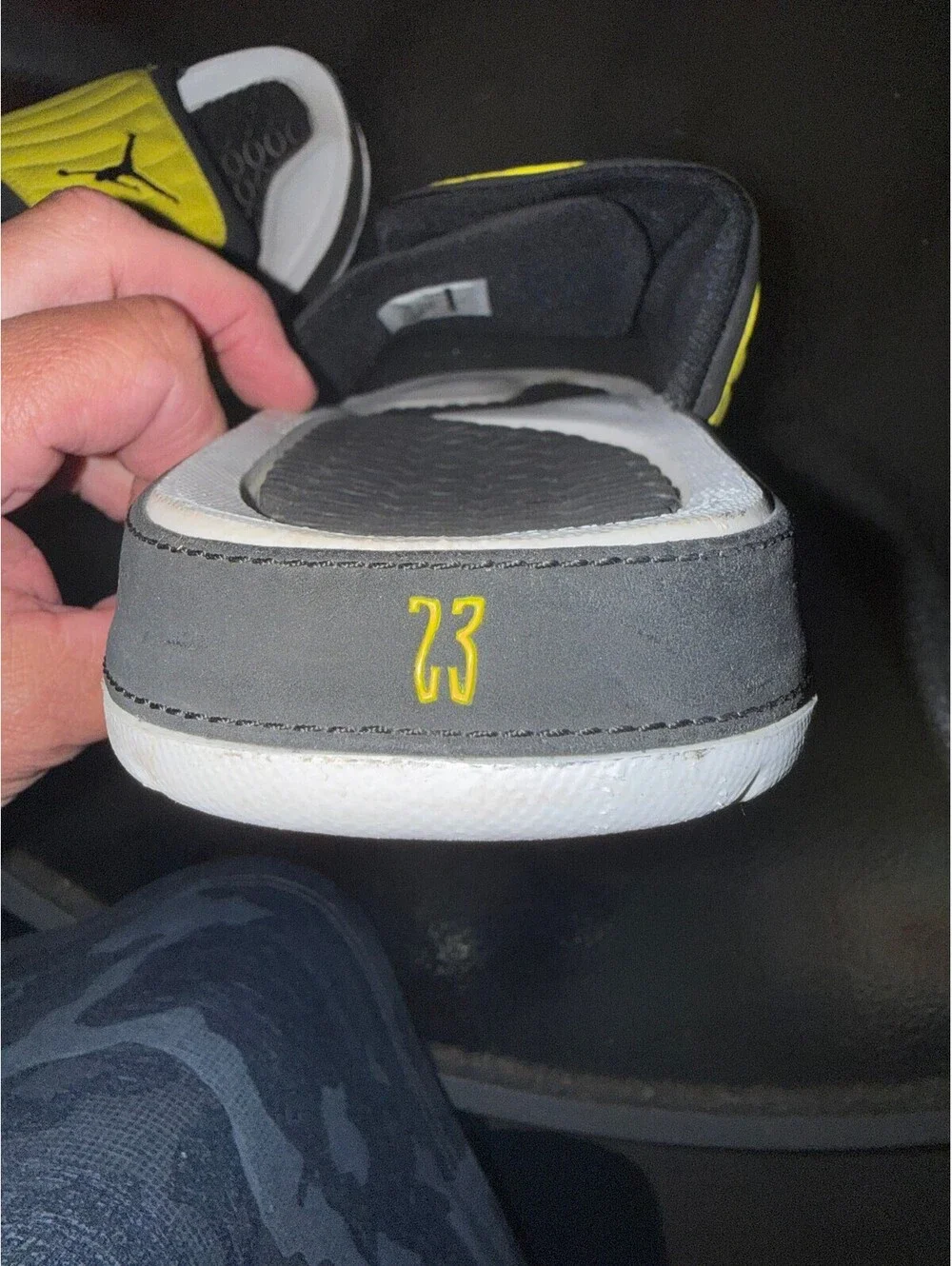Jordan Yellow and Black Adjustable Slide Sandals Size 10